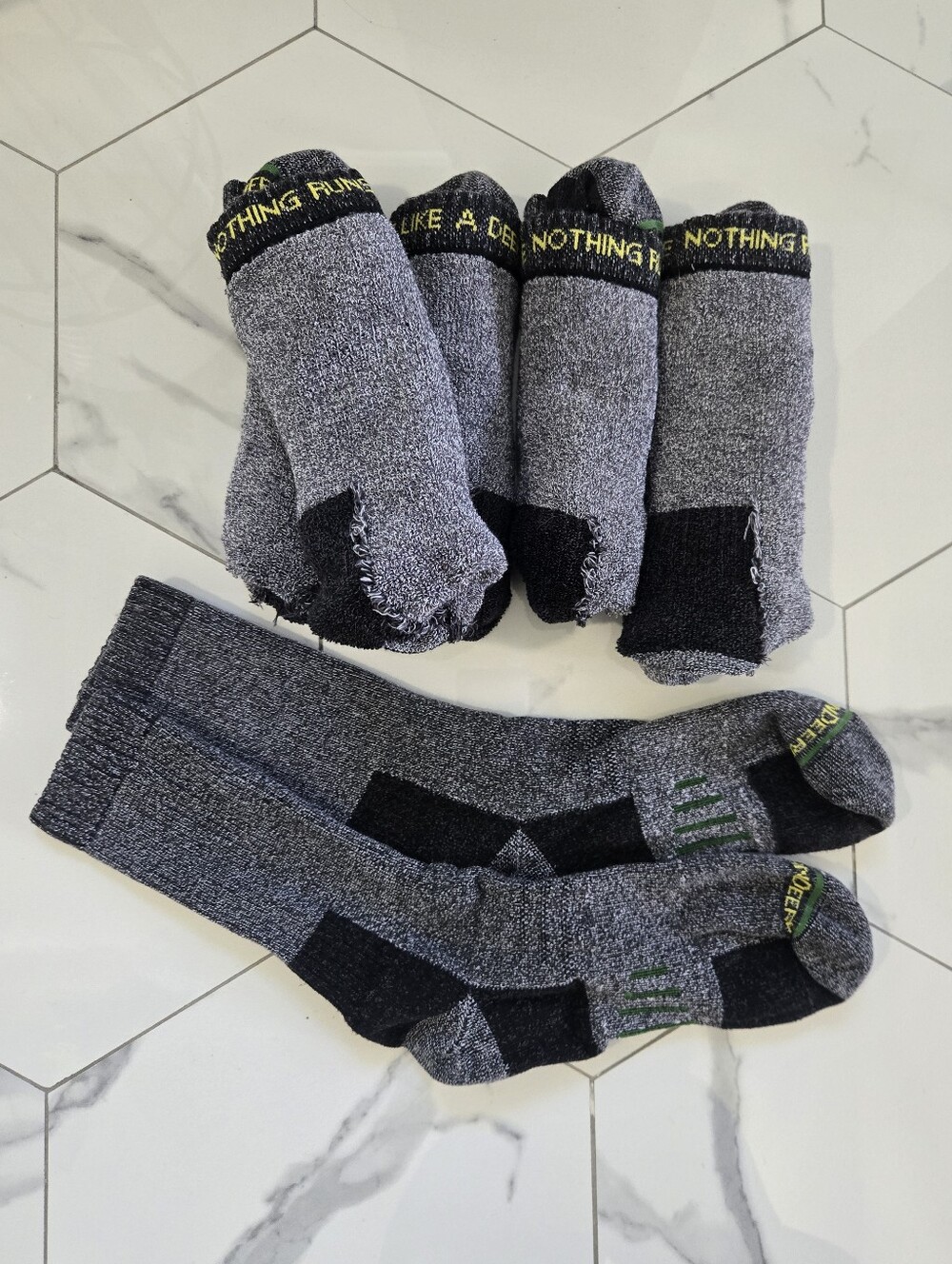 Men's Gray Crew Work Socks - Cushioned Comfort